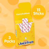 JUICY FRUIT Gum, Original Chewing Gum, Bulk Candy Individually Wrapped, 45 Count, 3 Packs, Bulk