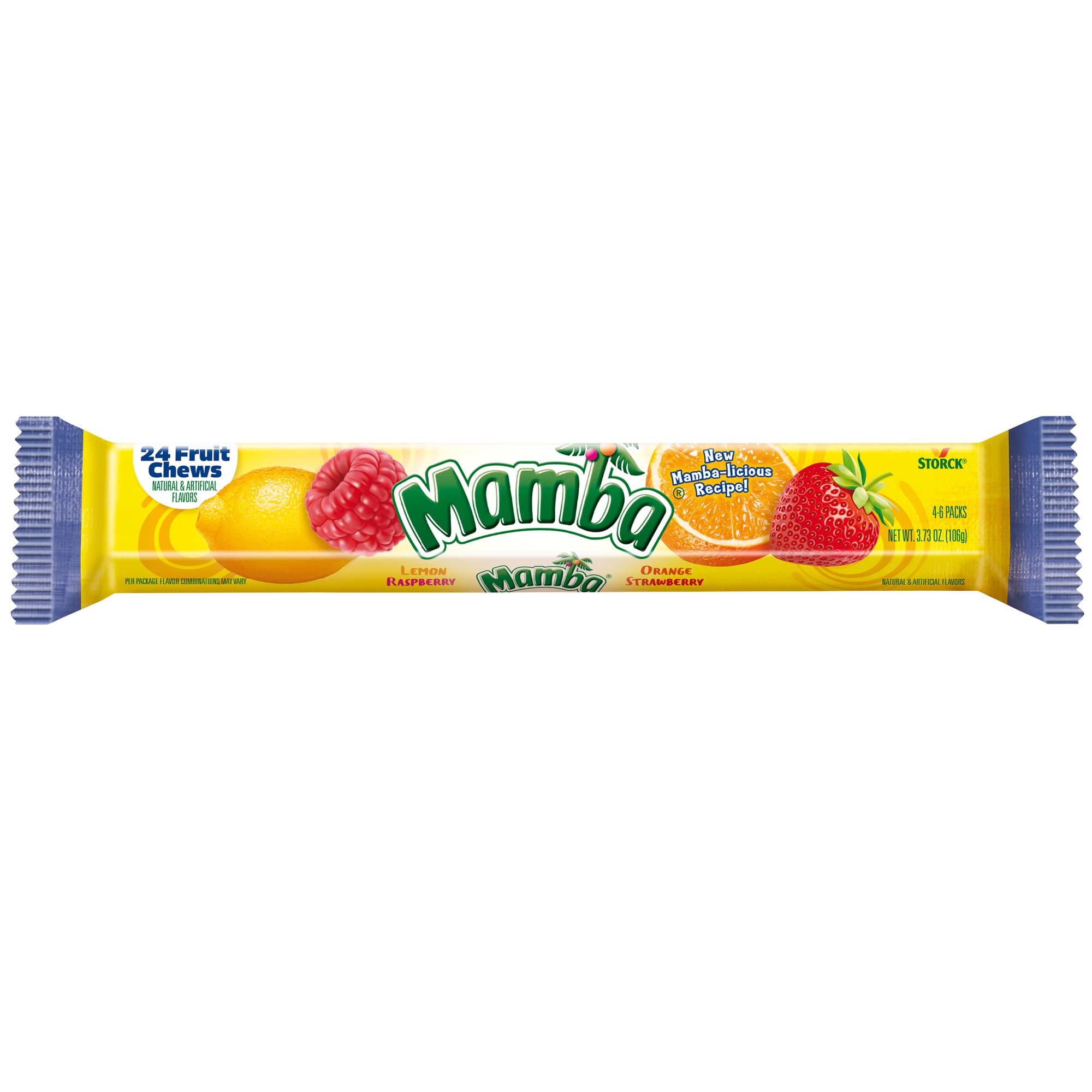 Mamba Fruit Chews Candy, 3.73 ounces, 24 Pieces (Pack of 24)