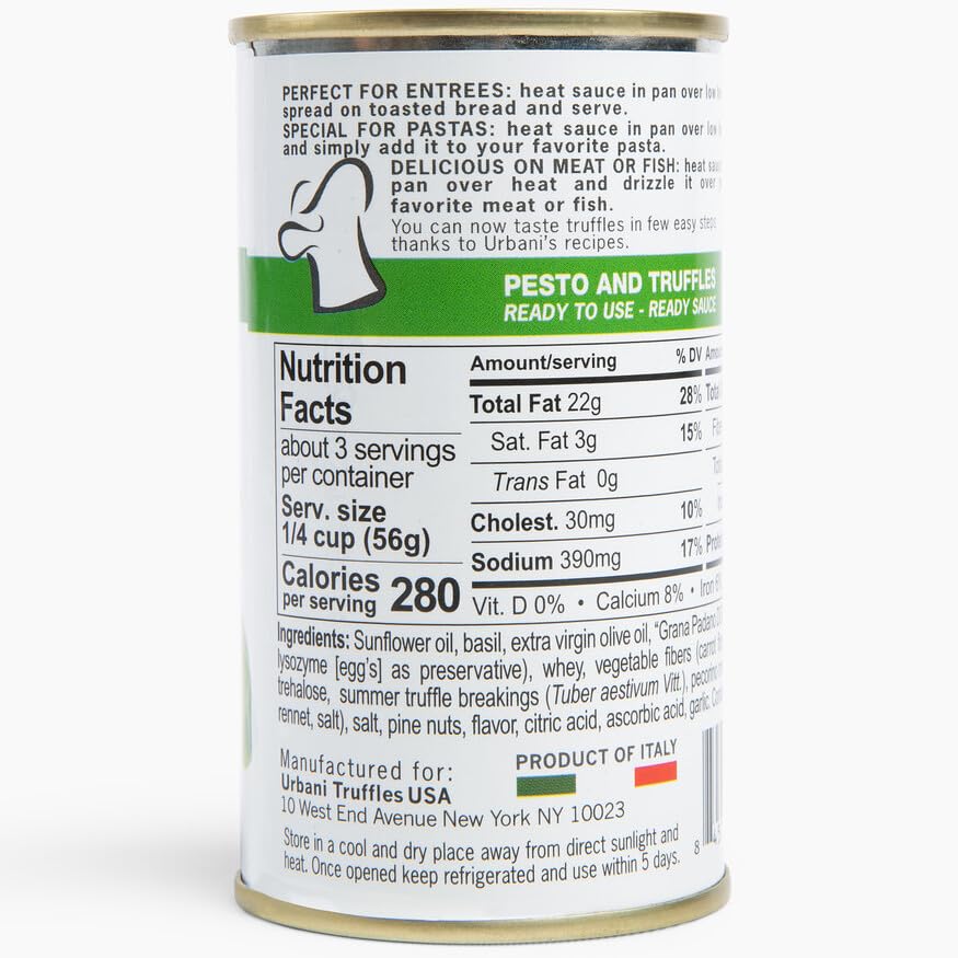 Pesto & Black Truffle Sauce 6.4oz, Italian for Pasta, Pizza, Meat & Fish