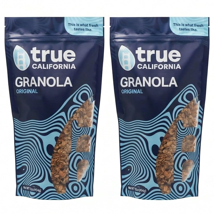 True California Original Granola (1 LB x 2 Packs) Gluten Free, Non-GMO, Clean-Label Ingredients - Plant-Based, Vegan - Made with Almonds, Coconut