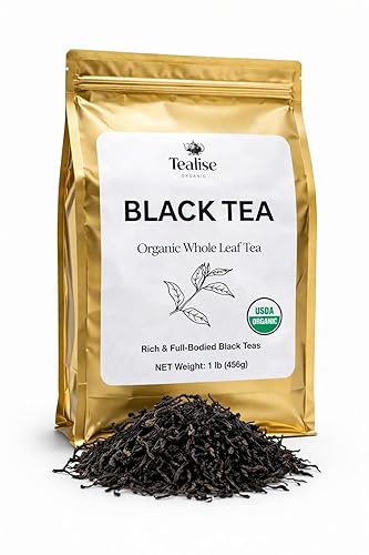 Organic English Breakfast Black Tea - High Mountain Yunnan Whole Leaf Tea - Bold, Smooth & Full-Bodied Morning Tea - 1 lb (454g) Bulk Loose Leaf
