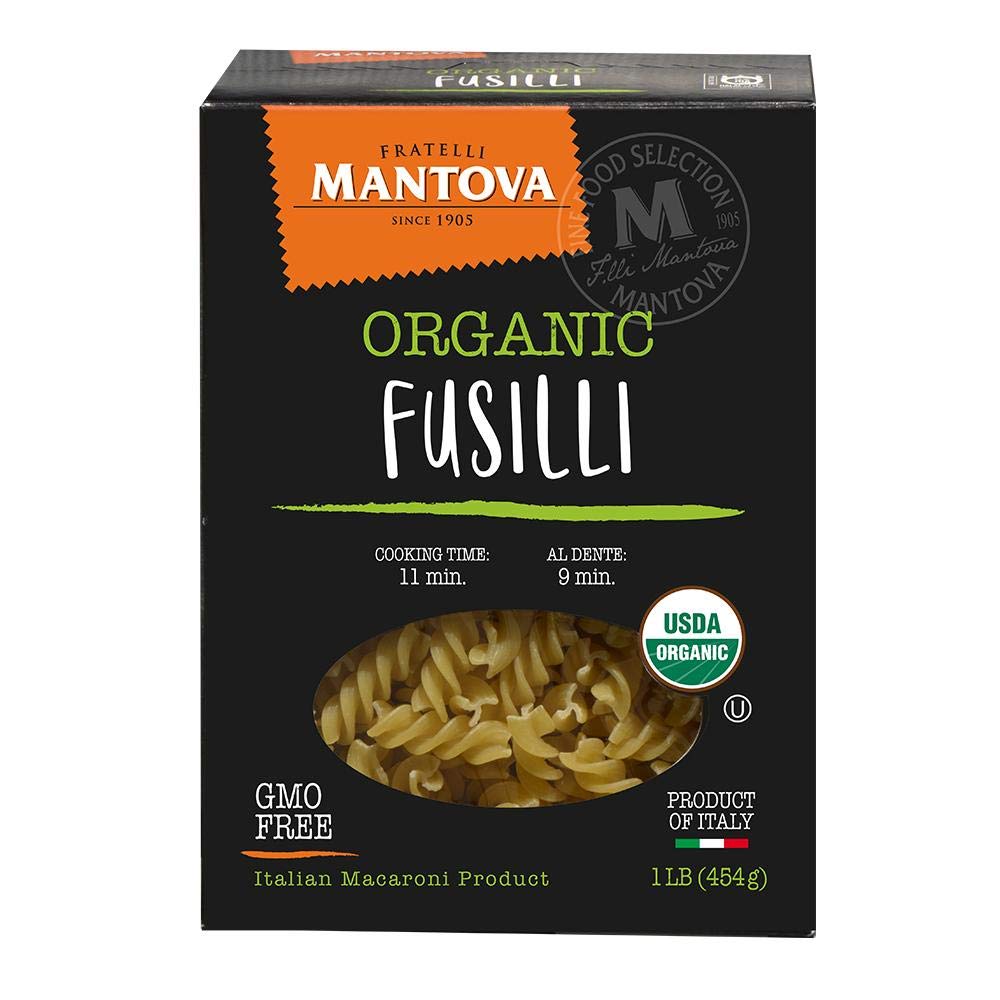 Mantova Italian Organic Spirali Pasta - 100% Durum Semolina Organic Rotini - 16 Oz (Pack Of 6) - Product Of Italy