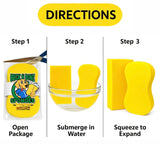 Multi-Purpose Sponges for Cleaning - Yellow 2 Pack, Large Sponges for Car Washing, Tile & Grout, All Purpose Cleaning