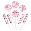 Pink Candy - 12 Swirl And 12 Twisty Lollipops - PACK 24 Suckers Individually Wrapped - Candy Buffet