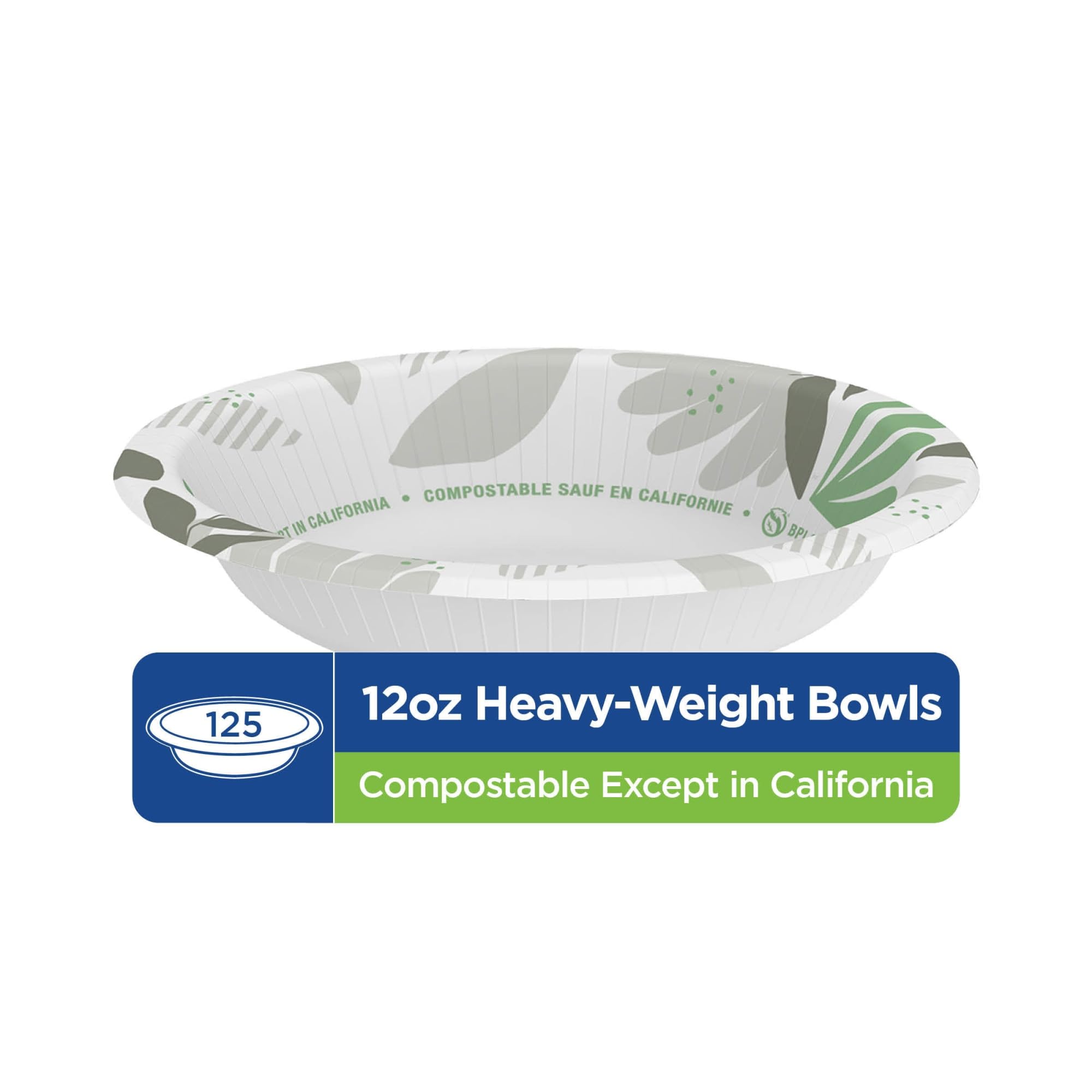Dixie Ultra SXB12WSPK Bowls, Heavy Weight, 12oz., 125/PK, Pathways/White