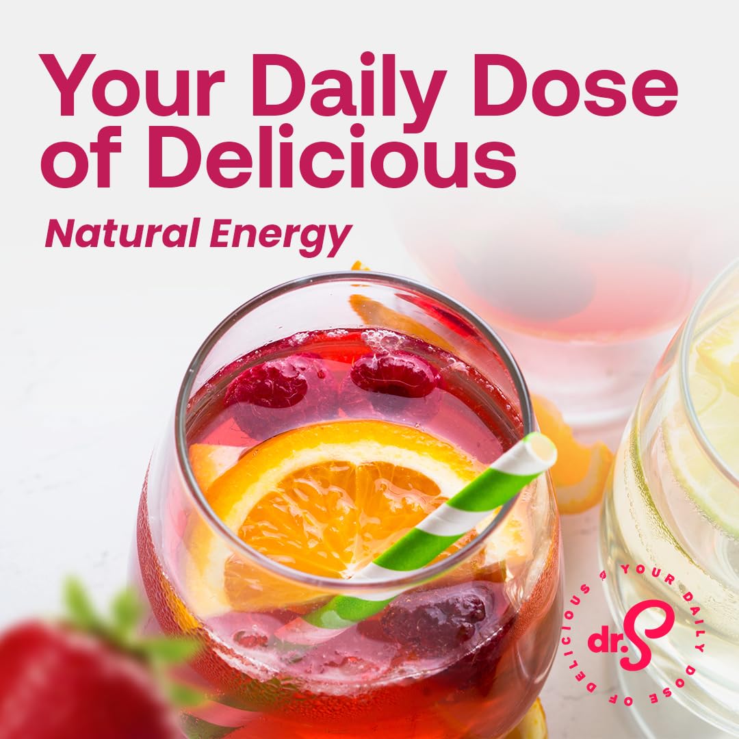Dr. Smoothie Refreshers Strawberry Acai - Made with Real Fruit Juice - Drink Concentrate, No Artificial Colors, Shelf-Stable - Lightly Caffeinated