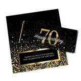 24ct 70th Birthday Party Favors Custom Wrappers for Chocolate Bars (24 Count) - Candy Not Included