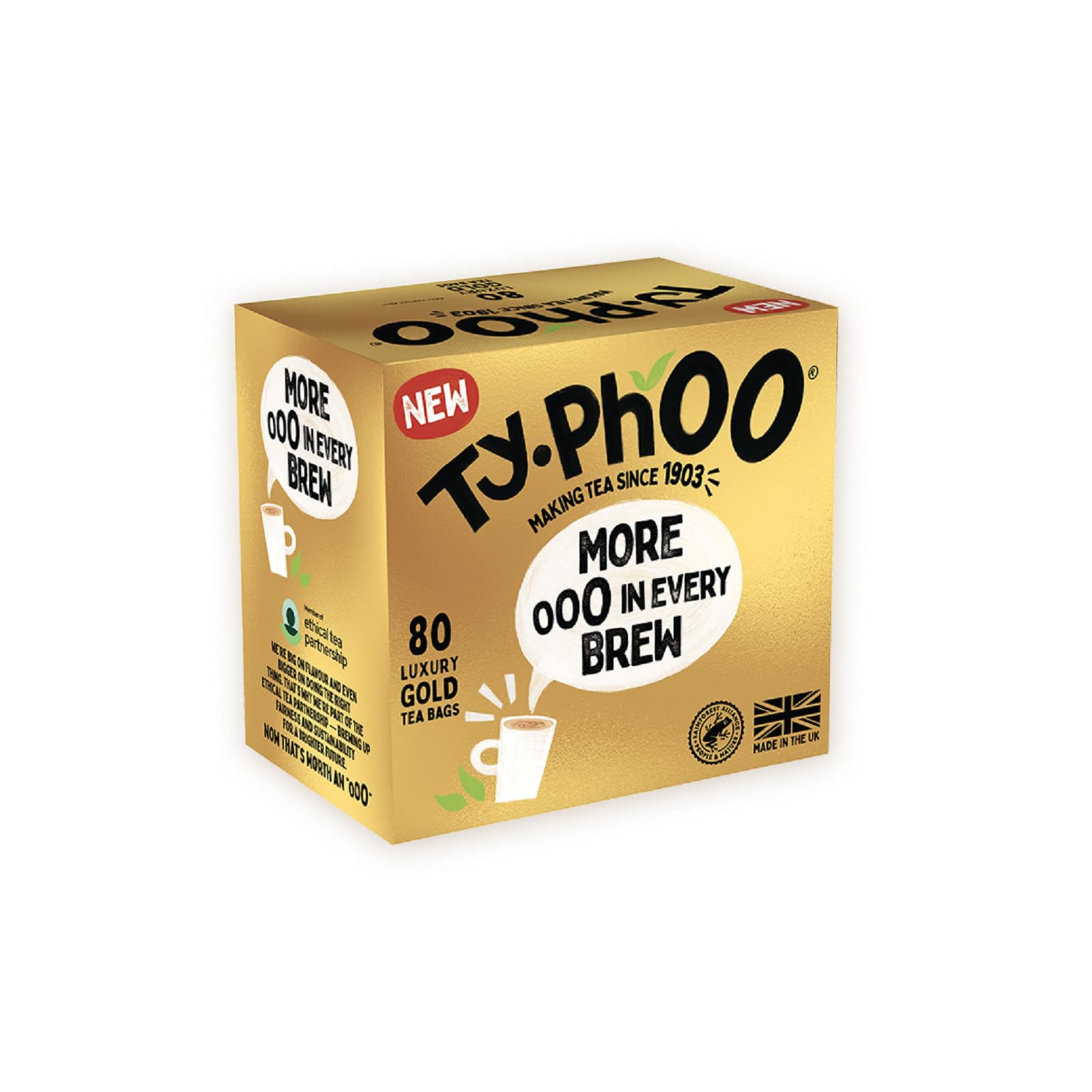 Typhoo Gold (More In Every Brew) 80 Luxury Tea Bags (Pack of 3)