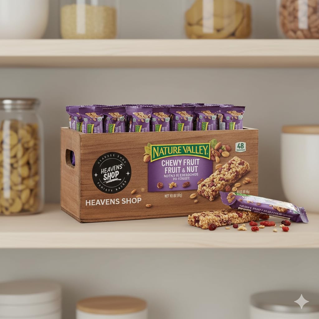 Nature-Valley Chewy Trail Mix Fruit & Nut Granola Bars, 48 Count, Soft Chewy Snack Bars, Made with Fruit Nuts, Individually Wrapped