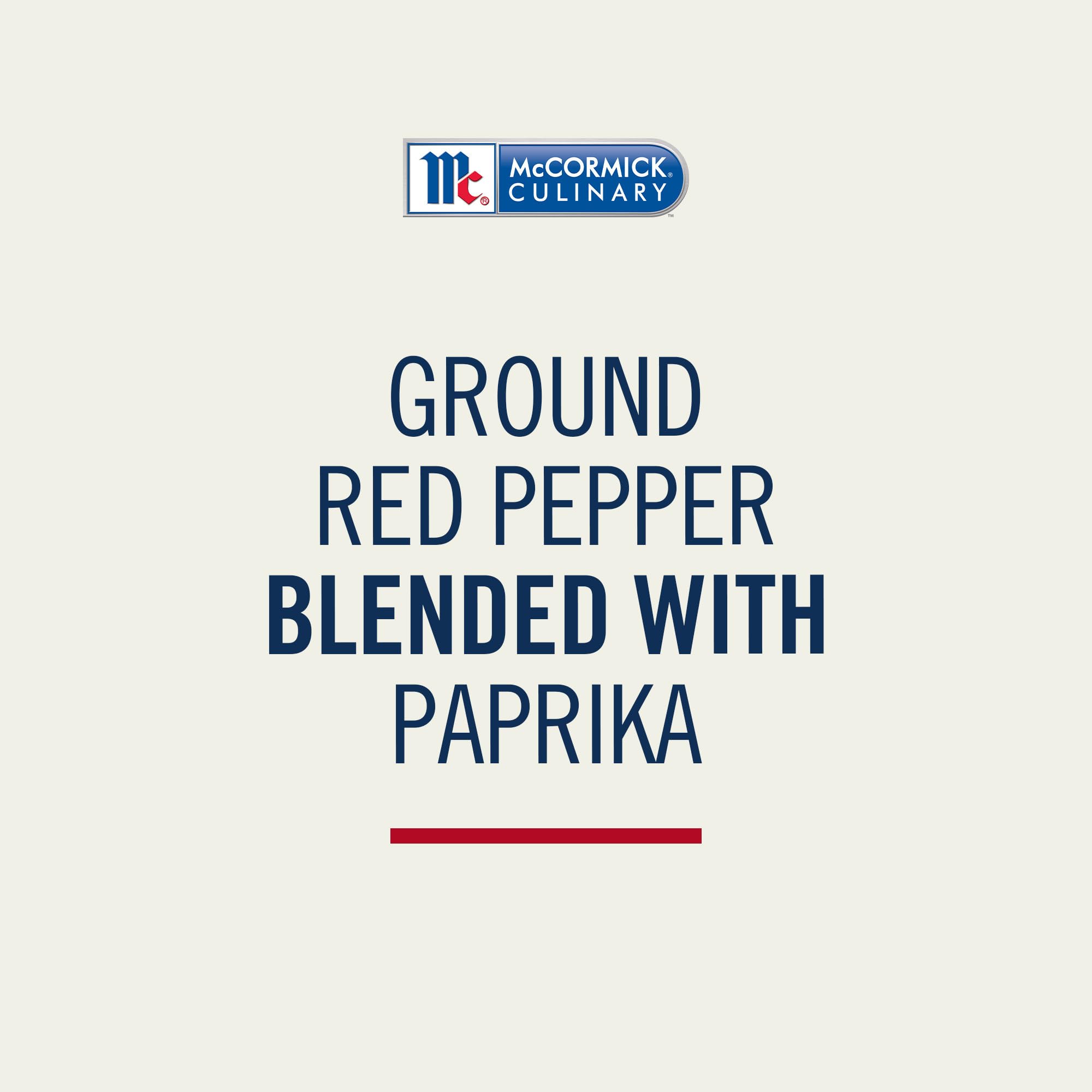 McCormick Culinary Mild Red Pepper Seasoning, 5 lb - One 5 Pound Container of Bulk Red Pepper Powder for Cooking, Perfect in Sauces, Soups, Egg Dishes