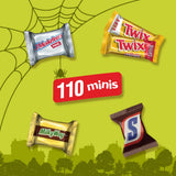 SNICKERS, TWIX, MILKY WAY & 3 MUSKETEERS Chocolate Halloween Candy Bar Assortment, Assorted Chocolate Candy Variety Pack,110 Ct Bulk Bag