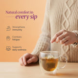 DAKSHIN Organic Immunity Tea Bags | Ashwagandha, Amalaki, Echinacea, Tulsi & Guduchi | Ayurvedic Daily Wellness Tea | Caffeine-Free | USDA Organic |