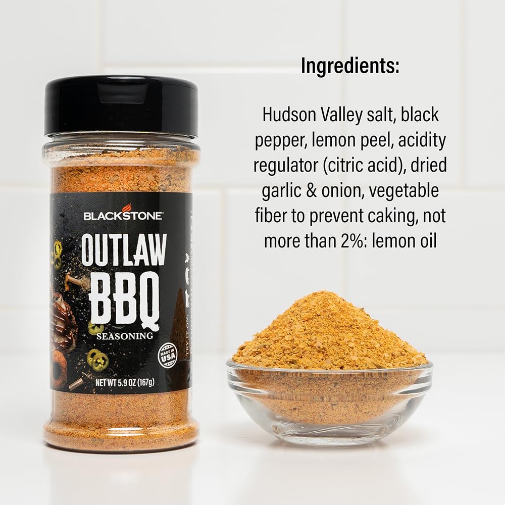 Blackstone 4160 Outlaw BBQ Powder for Beef, Poulty, Pork, Chicken, Fries, Steaks Tasty Spices with Sweetness and Citrus, All-Purpose Cooking Grilling