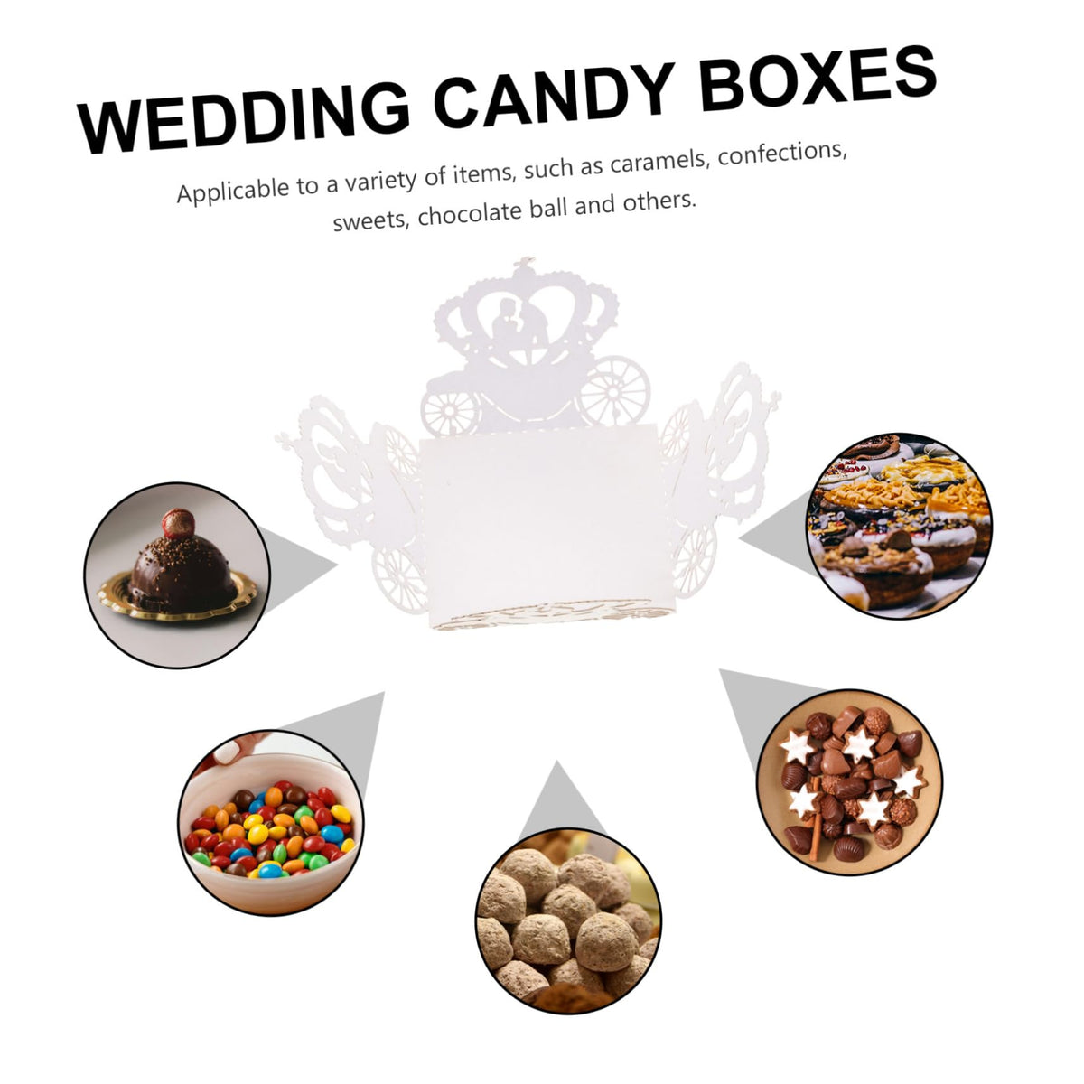 SEWOART 50pcs Decorative Chocolate Wrapping for Sweets Elegant Hollow Design Candy Holder for Weddings Parties and Celebrations for Truffle