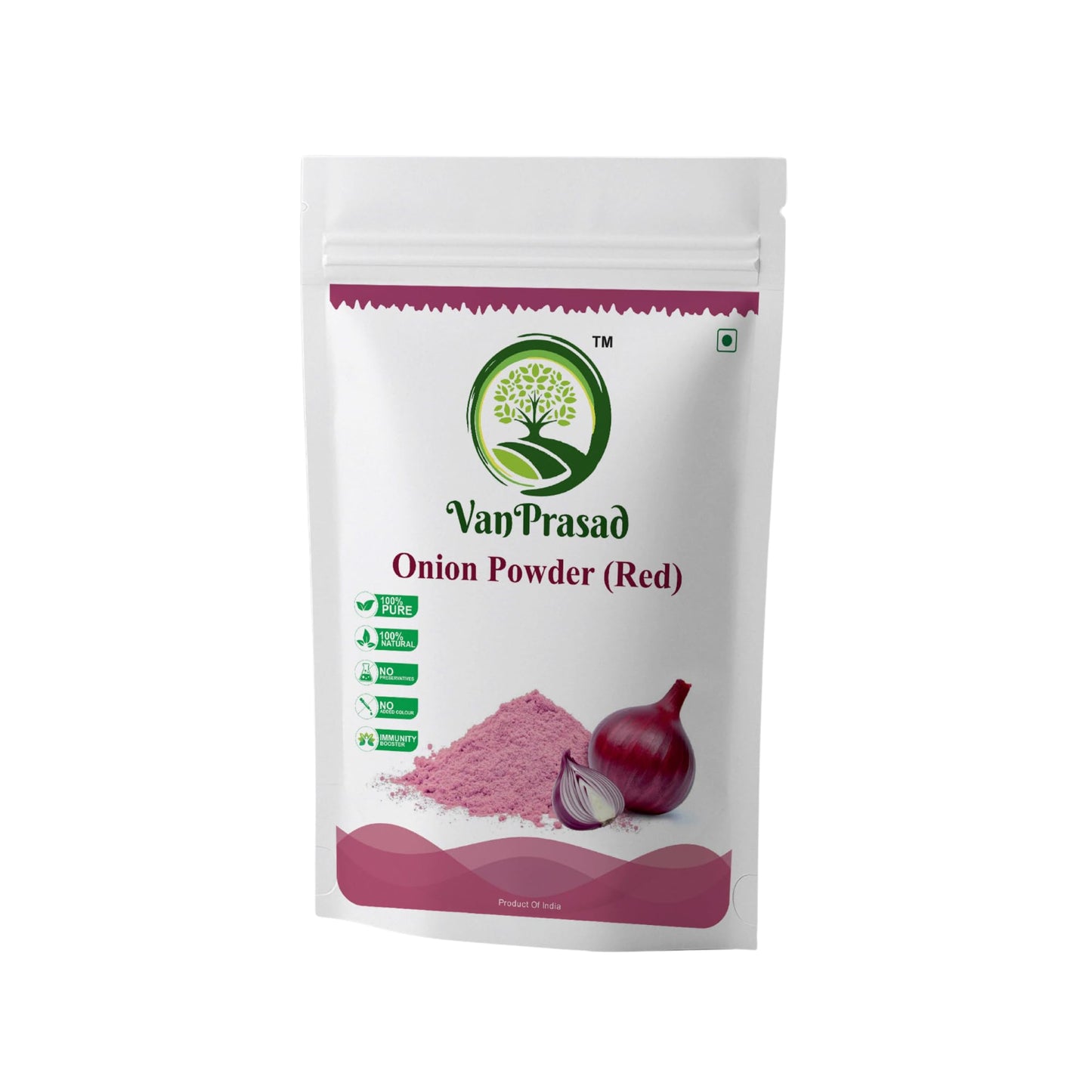 VanPrasad Pure Red Onion Powder | Natural & Hygienic | Rich Flavor & Aroma | No Preservatives | Vegan & Gluten-Free | Ideal for Curries, Soups