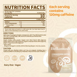 Hellomush Organic Instant Mushroom Coffee with Lions Mane, Reishi, Chaga and Cordyceps Coffee 30 Servings 3.7 oz