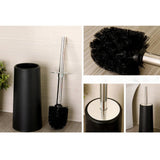 Hofumix Toilet Brush Hideaway Compact Long Toilet Brush with Stand Holder or Bathroom Storage (Black)