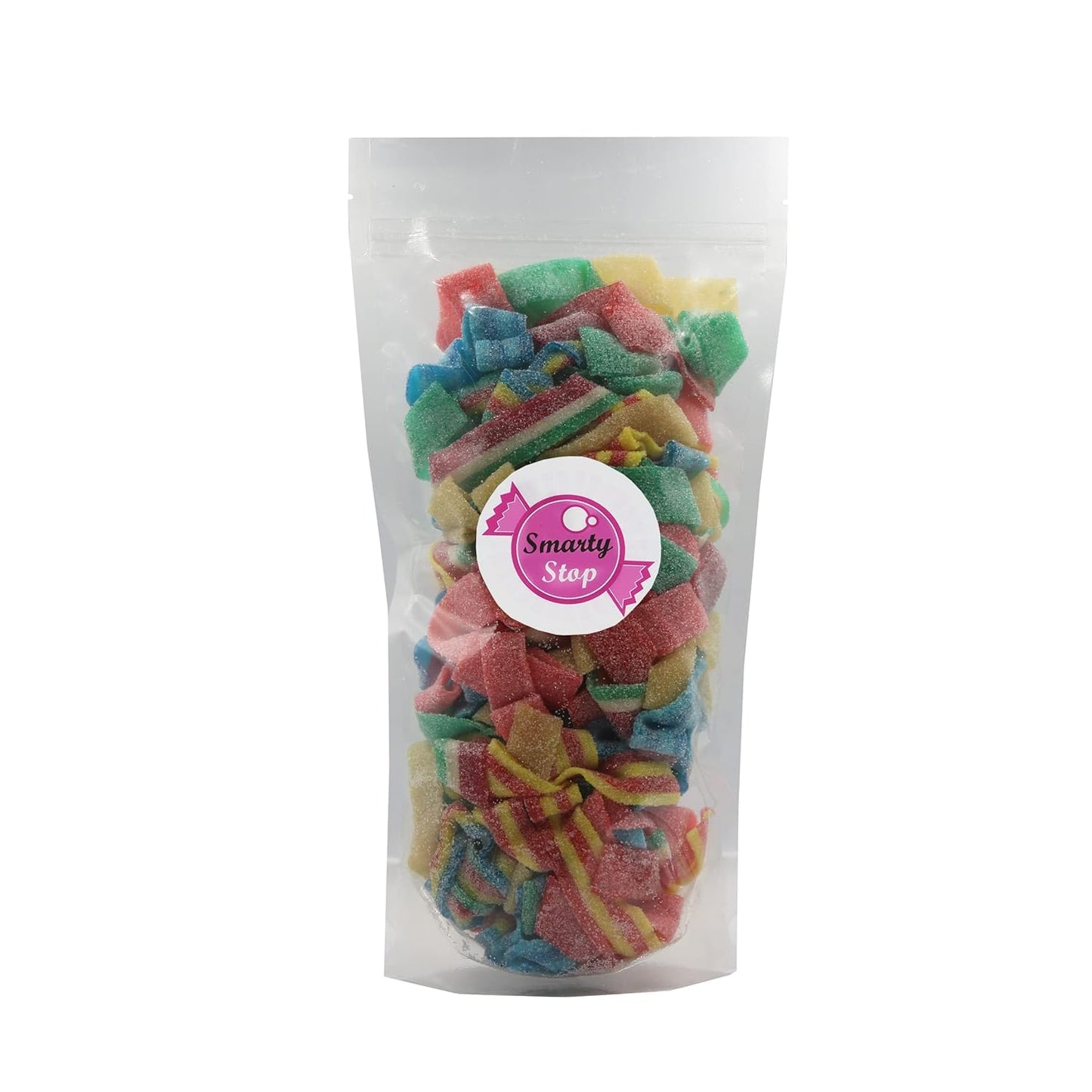 Smarty Stop Sour Every Flavor Mixed Gummy Belts Candy 1 Pound (Blueberry, Apple, Mango, Watermelon, Cherry)