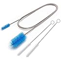 67" Flexible Drain Brush Set, Double Ended Long Hose Pipe Cleaner with 2 Pcs 8.2" Straw Cleaning Brushes, Nylon Tube Cleaner Tool for Refrigerator