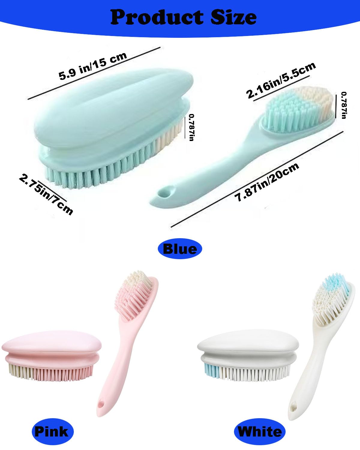 Cleaning Scrub Brushes Laundry Brush Soft Bristle Scrubbing Brush Clothes Brush Removes Stains from Fabrics Cleaning Brush Scrubber Brush