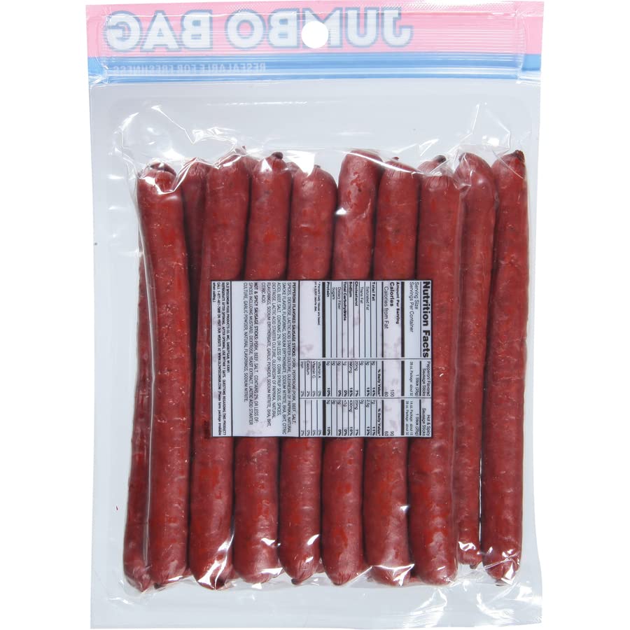 Old Wisconsin Hot & Spicy Sausage Snack Sticks, Naturally Smoked, Ready to Eat, High Protein, Low Carb, Keto, Gluten Free, 14 Ounce Resealable Package