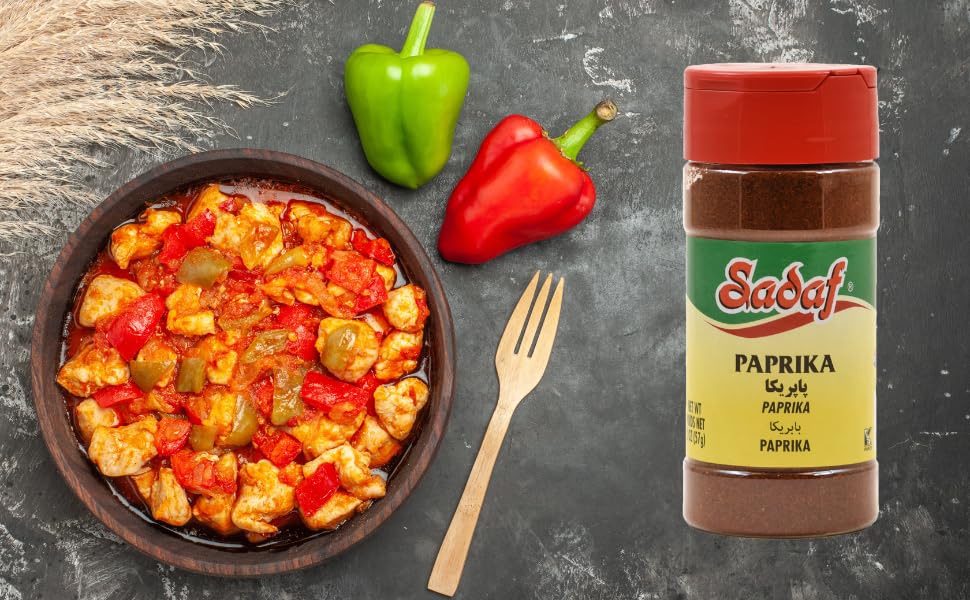 Sadaf Paprika Powder - Ground Paprika for Cooking & Food Seasoning - Paprika Spice - Kosher & Vegetarian - 2 Oz Pet Bottle with Shaker Top