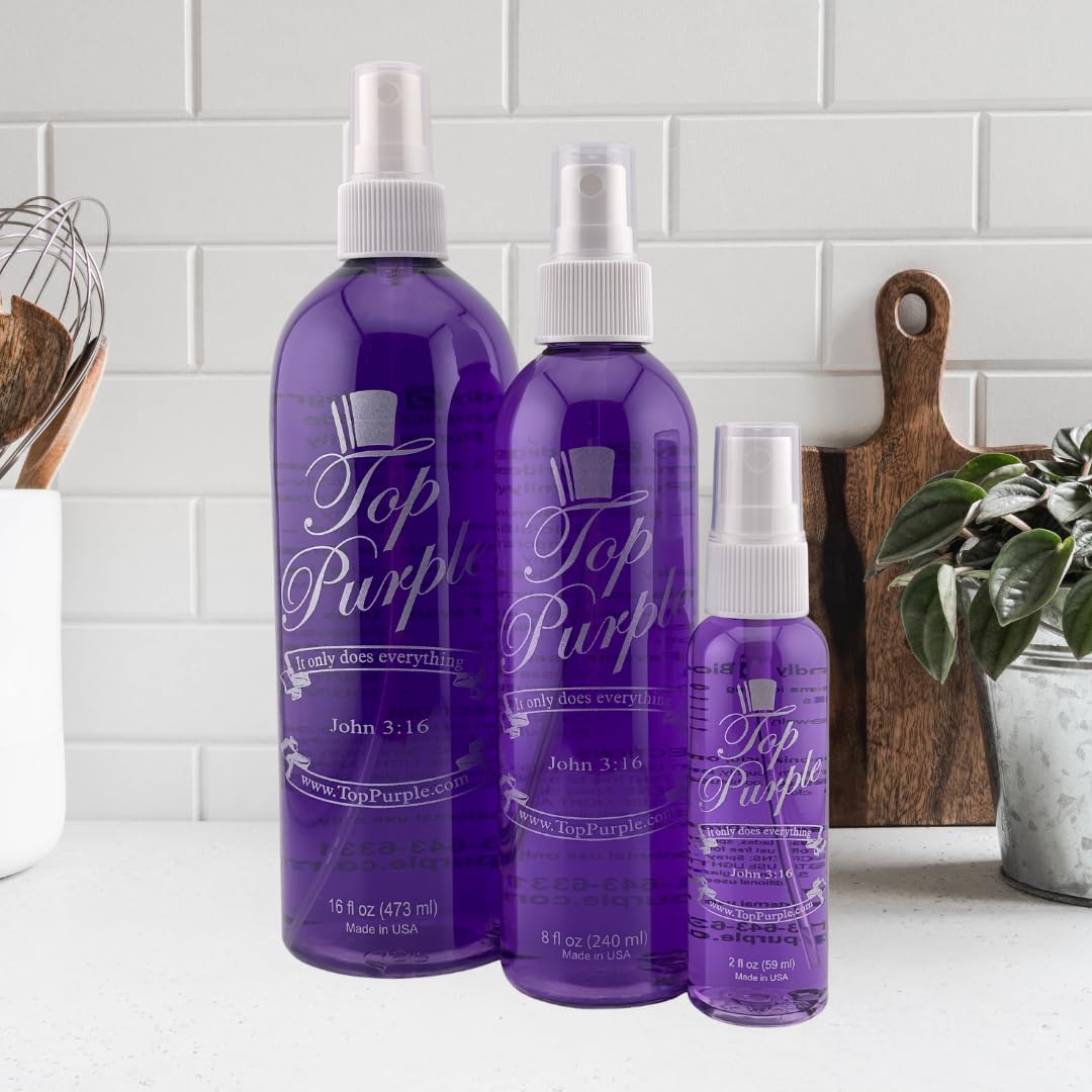 Top Purple Jewelry and More Cleaner 16, 8 and 2 Ounce Spray Bottles