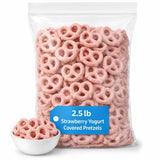 Strawberry Yogurt Covered Pretzels, Sweet Salty Crunch Snack, 2.5 lb Bag