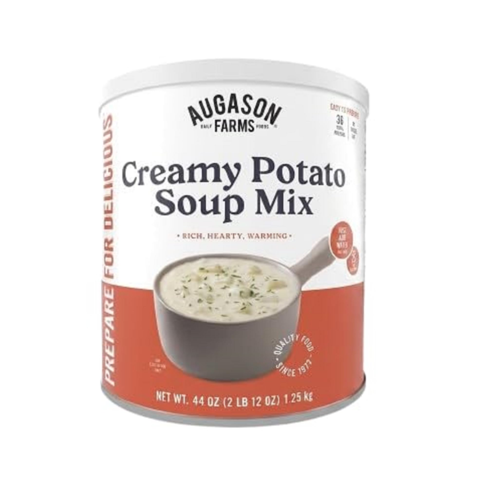Creamy Potato Soup Mix Emergency Food Supply, 36 Servings, 25 Year Shelf Life, No Trans Fat - Dehydrated Meals, Survival Food Camping Essentials Can