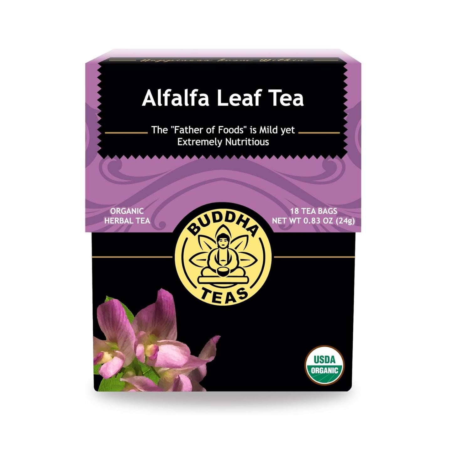 Buddha Teas - Alfalfa Leaf Tea - Herbal Tea - For Health & Wellbeing - With Vitamins, Minerals & Antioxidants - Clean Ingredients - Caffeine Free - OU
