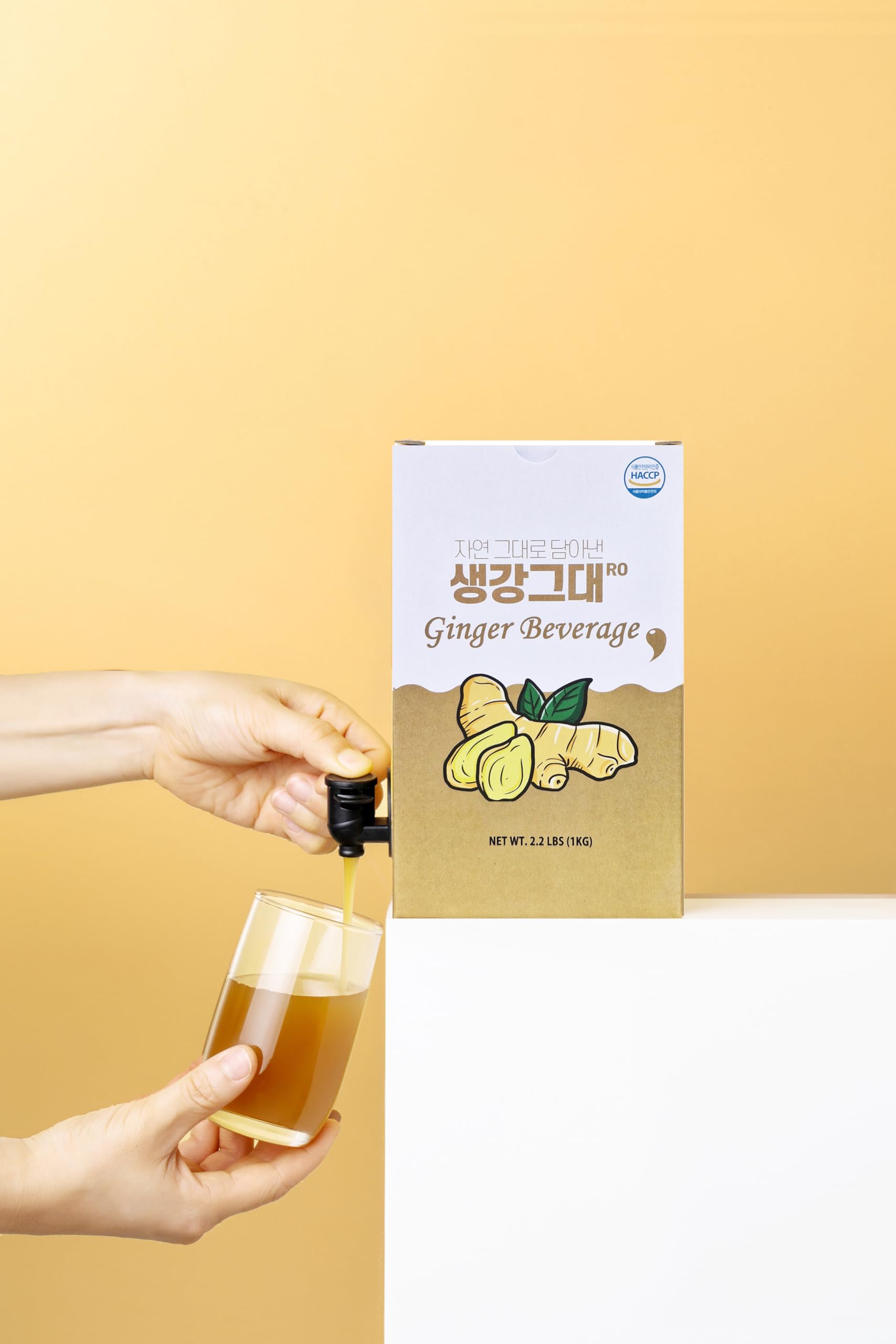 Korean Ginger Juice Concentrate 1kg - Low-Temp Extract, Less Spicy, Easy on Stomach - Make 6L+ Ginger Tea - No Additives, HACCP Certified - ???