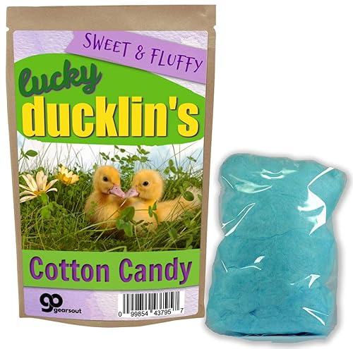 Lucky Ducklin’s Premium Cotton Candy - Cute Baby Ducks Ducklings - Novelty Candy for Boys, Girls - Gluten-free, Blue, 1 ounce