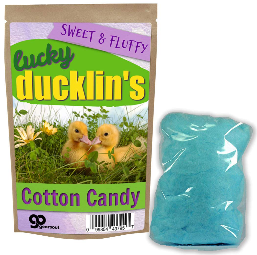 Lucky Ducklin’s Premium Cotton Candy - Cute Baby Ducks Ducklings - Novelty Candy for Boys, Girls - Gluten-free, Blue, 1 ounce