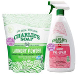 Charlie’s Soap Baby Variety Pack Pre Spray 32 Oz, Laundry Powder (100 Load), Bundle (Pack of 2)