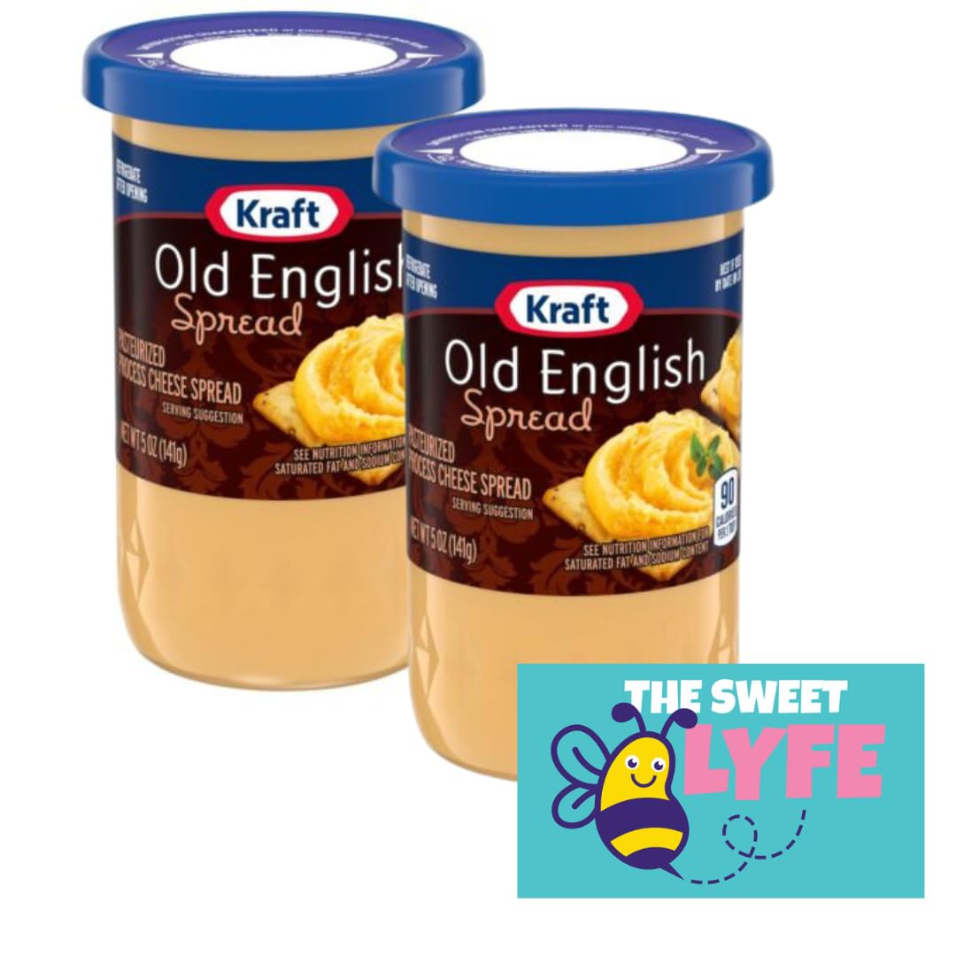 Old English Cheese Spread, Sharp Cheddar Cheese, Extra Sharp Cheddar Cheese, 2 Pack of 5 oz Jars - Authentic Aged Cheddar Flavor Bundled with The