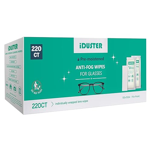 220 Count Pre-Moistened Lens Cleaning Wipes, Lens Wipes for Eyeglasses Individually Wrapped Sracth-Free Streak-Free Eye Glasses Cleaner Wipes