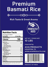 AIVA Basmati Rice 10 Pound | Authentic Long Grain White Bamati Rice