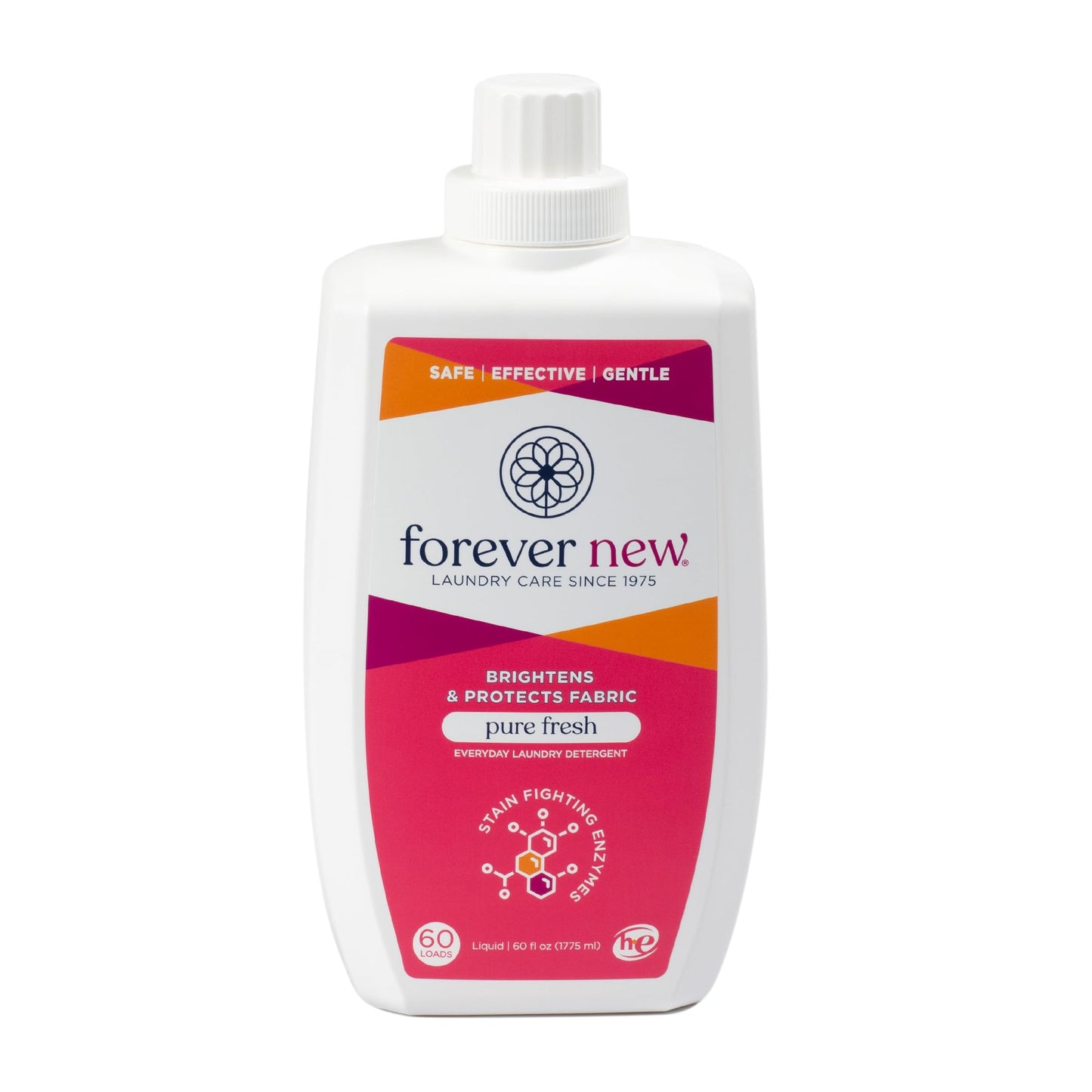 Everyday Liquid Laundry Detergent | Pure Fresh Scent | Hypoallergenic | Enzymed-Based | Odor Control | 60 fl oz