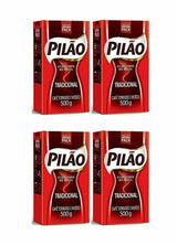 Pilao Coffee Traditional Roast and Ground- Café Torrado e Moído - 17.60oz. (500g)(PACK OF 4), Updated version