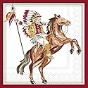 IHR Ideal Home Range Cocktail Napkins Rosanne Beck Hometown Pride Disposable 3-Ply Paper Party Napkin Pack, 5" x 5", Riding Sentinel, 20-Count