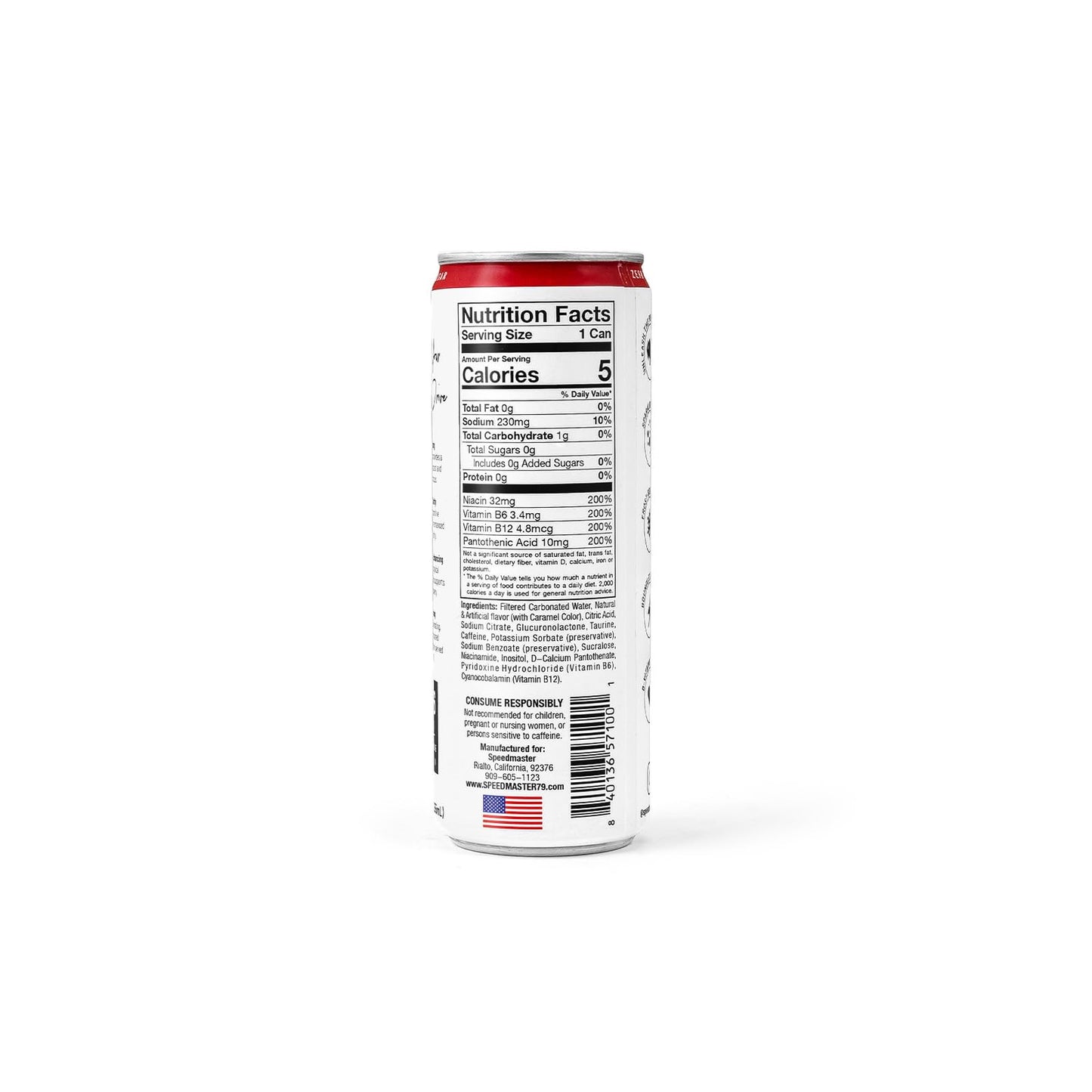 Speedmaster 1-018-001-02 Speedmaster 12oz Energy Drink Zero Sugar