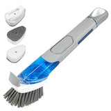 ITTAHO Dish Brush with Soap Dispenser & 3 Pack Dishwashing Sponge Refills Non Scratch, Dish Cleaning Scrubber Set with Handle for Household Usage