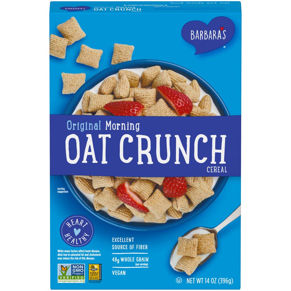 Three Sisters Barbara's Morning Oat Crunch Original Cereal, Heart Healthy, Non-GMO, 14 Oz Box