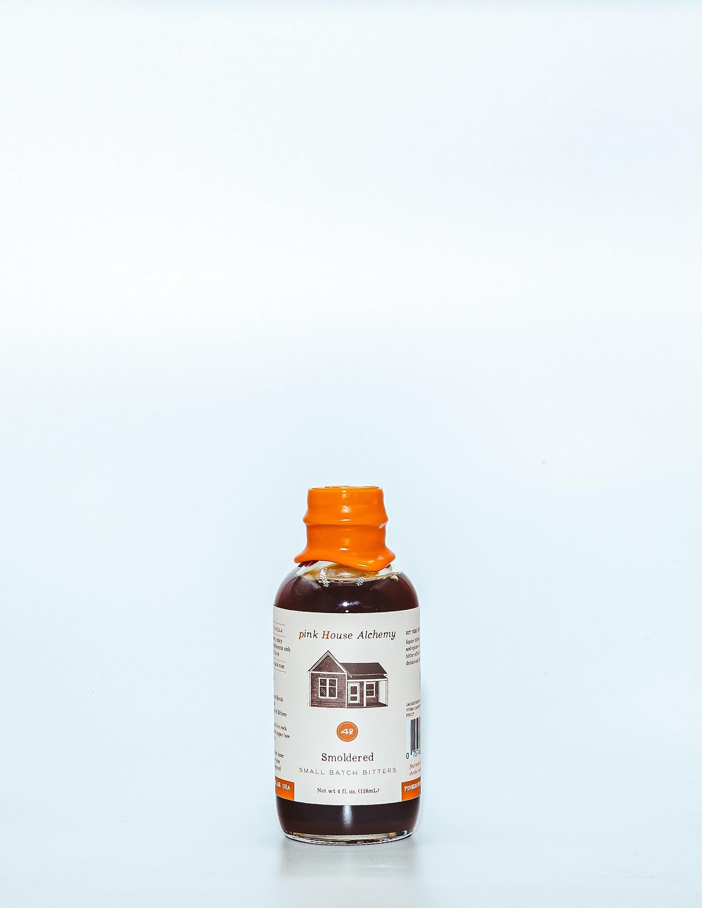 Pink House Alchemy Smoldered Cocktail Bitters, 4 oz, Handcrafted Smoky Aromatic Drops, Adult Beverage & Campfire-Inspired Drinks, All-Natural