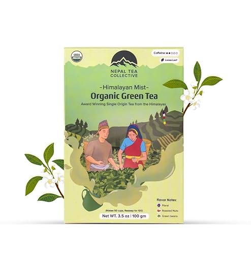 NEPAL TEA Organic Green Tea Loose Leaf - Premium USDA Certified Organic Loose Leaf Tea - Single Origin from Award Winning Family Farm in the Himalayas