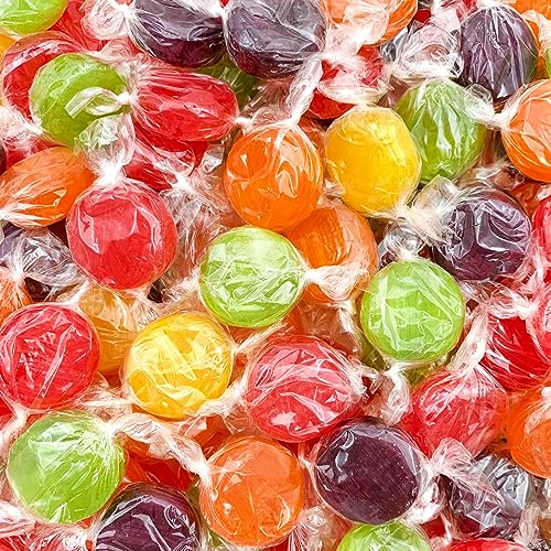 Assorted Fruit Hard Candy | 1 Pound Bag - 70 Count | Assorted Hard Candy Individually Wrapped | Old Fashioned Candies | Fruit Flavored Hostess Mix