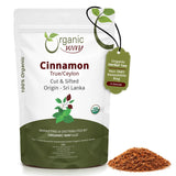 Organic Way Premium True Ceylon Cinnamon Cut & Sifted (Cinnamomum verum) - Adds Flavour | Organic & Kosher Certified | Raw, Non GMO & Gluten Free |