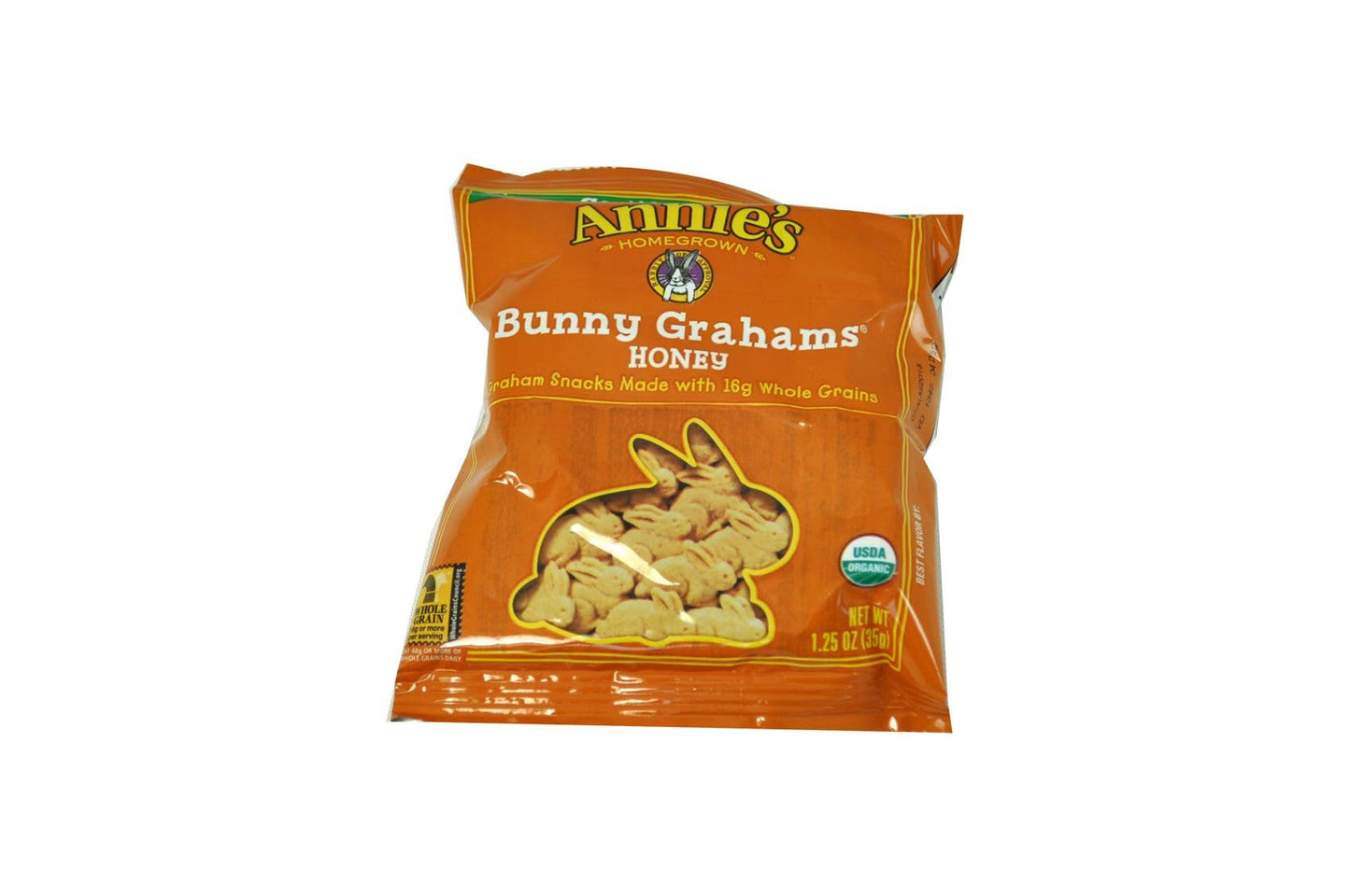 Annies Organic Honey Bunny Grahams Snack, 1.25 Ounce - 100 per case.
