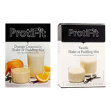 PROTIFIT - High Protein Orange Creamsicle & Vanilla Pudding & Shake Mix 2 Pack, 15g Protein, Low Calorie, Low Fat, Low Carb, Aspartame Free, Idea