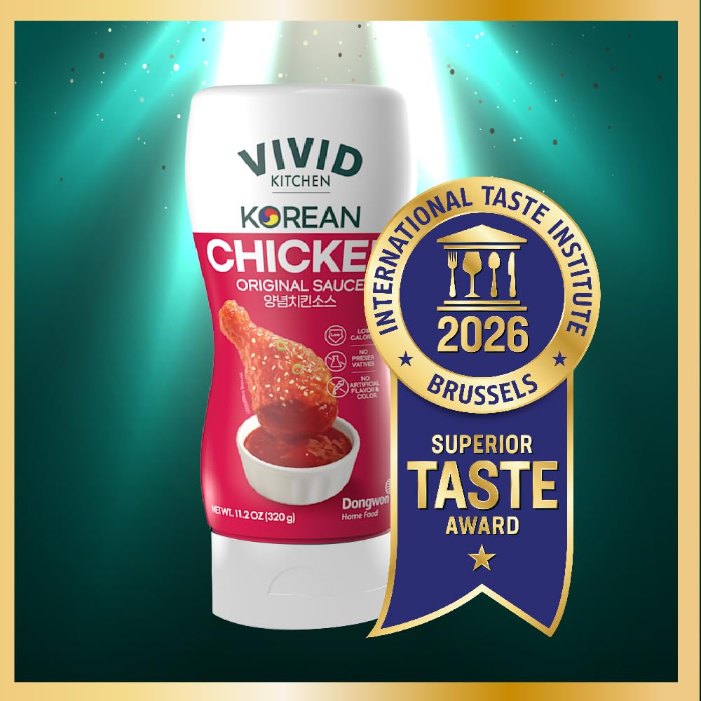 VIVID KITCHEN Korean Chicken Sauce - Low-Calorie, No Preservatives - Sweet and Savory Flavor - Easy Squeeze Bottles - Authentic Korean BBQ Marinade